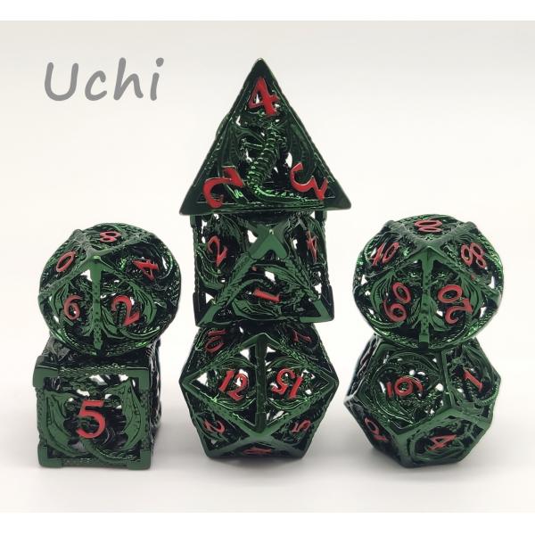 Quality CE Nontoxic Unique Polyhedral Dice Set , Gold Plated Resin Sharp Edge Dice for sale