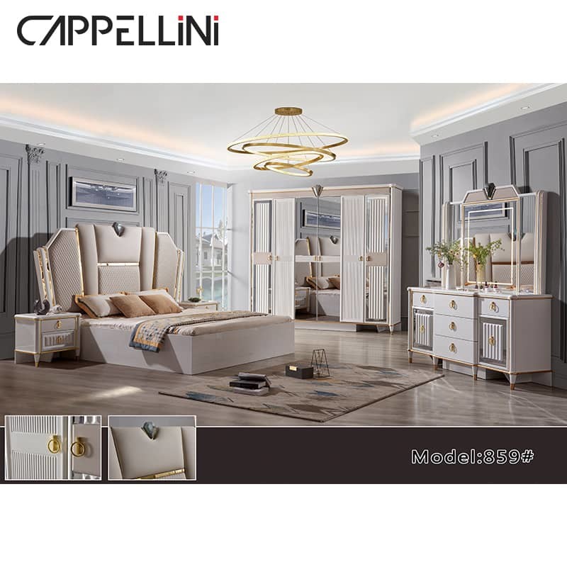 China MDF Wood Full Bedroom Furniture Sets Queen Bedroom Suite Furniture factory