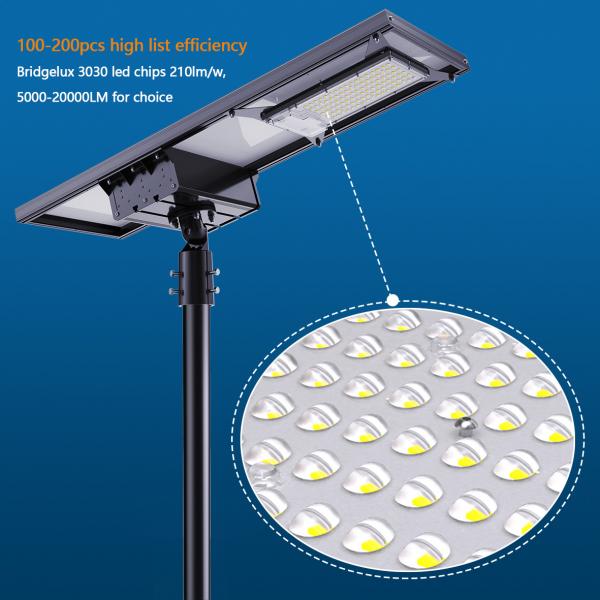 Quality Aluminum Alloy Outdoor Solar Street Light Rotating Integrated With Lifepo4 Battery for sale