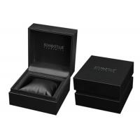 Quality Black Leather Twist Single Watch Box Velvet / PU Internal Material For Mens for sale