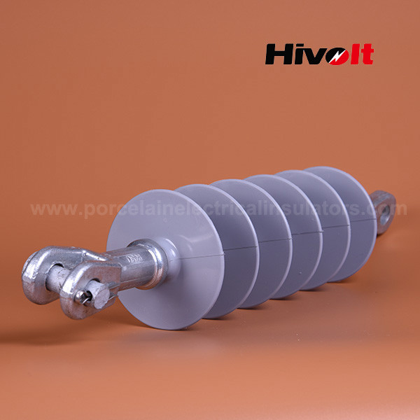 China Dead End 25kv Silicone Rubber Composite Insulator With Tongue And Clevis Connection Hardware for sale