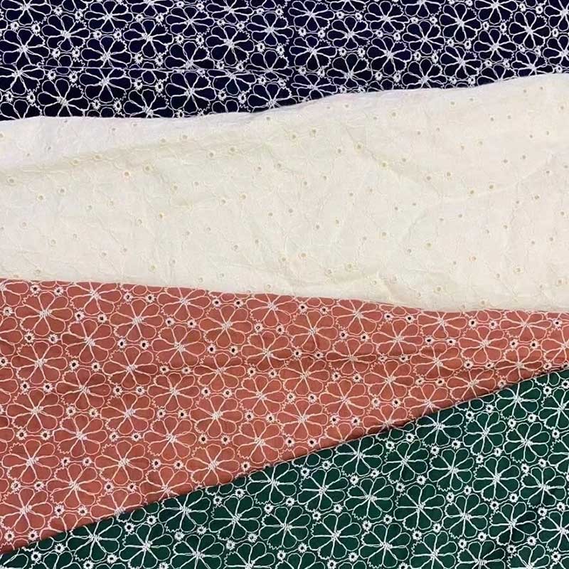 China Circle Hollow Out Cotton Embroidered Fabric Geometric 52'' Width factory