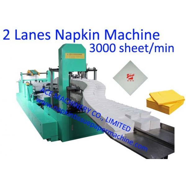 Quality 300x300mm1/8 Folding 2 Decks Napkin Paper Making Machine for sale
