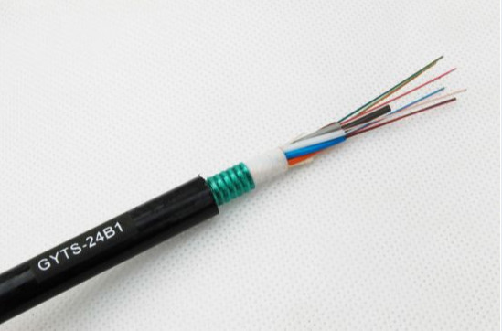 Quality 72 Core G652D Loose Tube Fiber Optic Cable GYTS PE Outer Sheath Material for sale