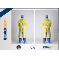 China CPE Disposable Isolation Gowns Blue/Yellow Long Sleeve Sterile / Non - Sterile Available factory