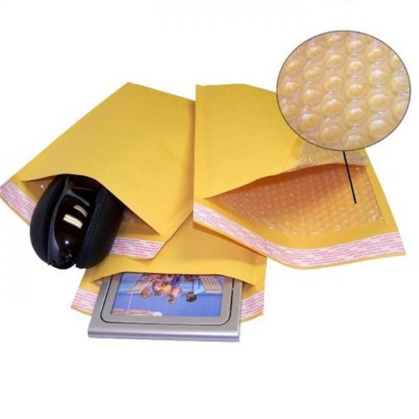 Quality Kraft Yellow Bubble Wrap Envelope / Kraft Paper Mailers UV Proof 175x260mm #D for sale