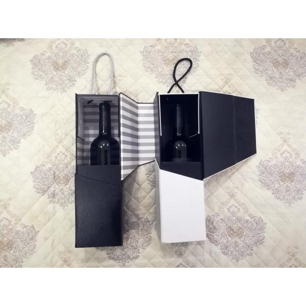 Quality Luxury Folding Cardboard Box With Magnetic Closure Packaging Wine Bottle for sale