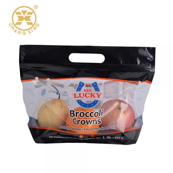 Quality 12oz Resealable Packing Bags For Vegetables CPP Clear Plastic Stand Up Pouches With Holes for sale