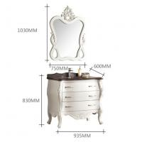 China 600mm 850mm Solid Wood Vanity For Bathroom Floating Bathroom Vanity With Drawers factory
