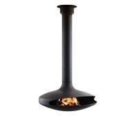 Quality Decorative Modern Indoor Hanging Fireplace Matte Black Suspended Wood Stove for sale