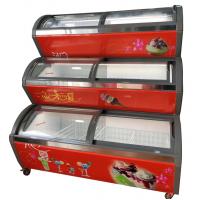 Quality 3 Layers Popsicle Ice Cream Display Freezer Static Cooling Red Color for sale
