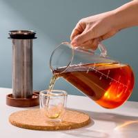 China Heat Resistant Glass Water Filter Pitcher 1100ml Hand Blown Cold Brew Coffee Maker factory