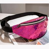 China Faux Leather Sequined Women Mens Waist Bag With Zip factory