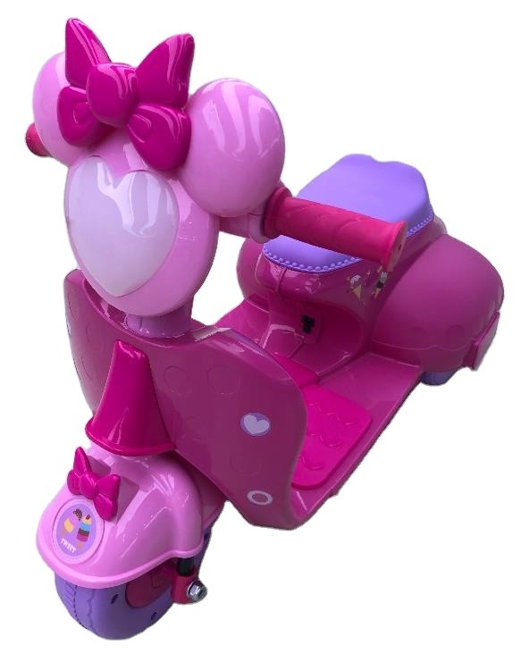 China 390 *1 Motor 6v Pink Electric Baby Motorcycle Scooters Ride On Car for Children Toys factory