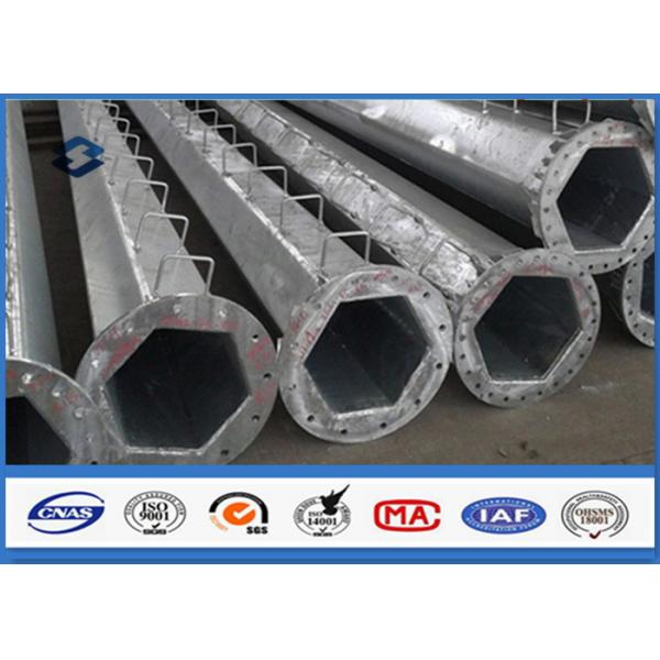 Quality Round Hot dip Galvanized Steel Tubular Pole ASTM A123 Standard flange mode for sale