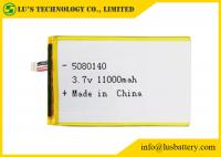 China LP5080140 Rechargeable Lithium Polymer Battery pack 3.7v 11000mah lithium ion battery Customized Terminals factory
