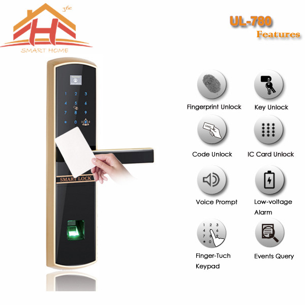 Quality High Efficiency Smart Card Door Lock with Fingerprint Recognition for sale