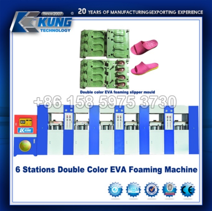 (EVA machine) Double Color EVA Foam 6 Stations Molding Machine