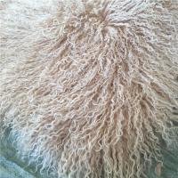 China Long Hair Sheepskin Real curly Sheep fur pillow Mongolian lambswool Cushion factory