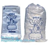 China LDPE ice bag on roll, eco-friendly Wicket ice bags, HDPE/LDPE ice packing freezer bags on roll, summer cooler ldpe plast factory