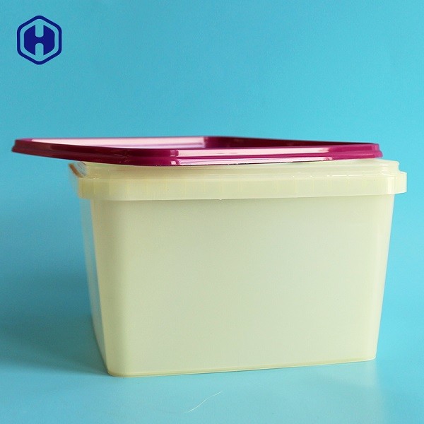 Quality Recycled PP IML Tubs 2800ML 94OZ Thin Wall Square Food Grade Buckets for sale
