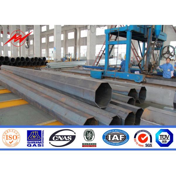 Quality 10m 5KN Galvanized Steel Power Pole For Electrical Transmission Power Line for sale