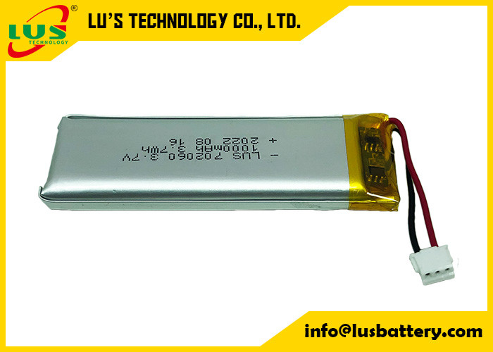 China LP702060 Ultra Thin Lithium Polymer Battery 3.7V High Capacity For Mini Printer factory