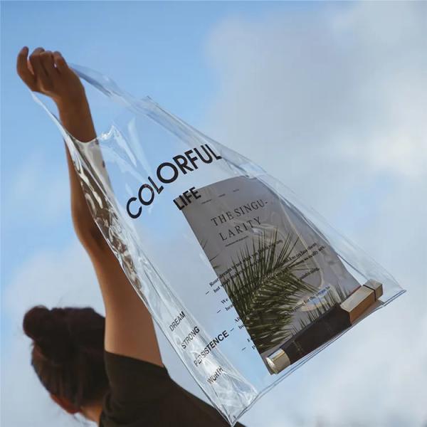 Quality Transparent Clear PVC Tote Bag Clear Purse For School Stadium Concerts Plastic for sale