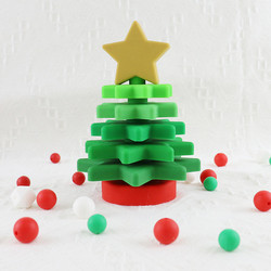 Quality Babe Soft Silicone Stacking Rings Blocks With Christmas Tree Shape for sale