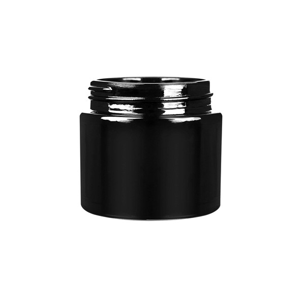 Quality 2oz Child Resistant Clear Black Glass Jars Airtight 3.5g for sale