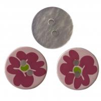 Quality Colorful Flowers Silk Printed Fancy Plastic Buttons With 2 Hole In 26L For for sale
