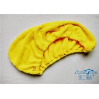 China Yellow / Red Microfibre Hair Turban Towel Wrap Super Absorbent , Quick Dry Towel for sale