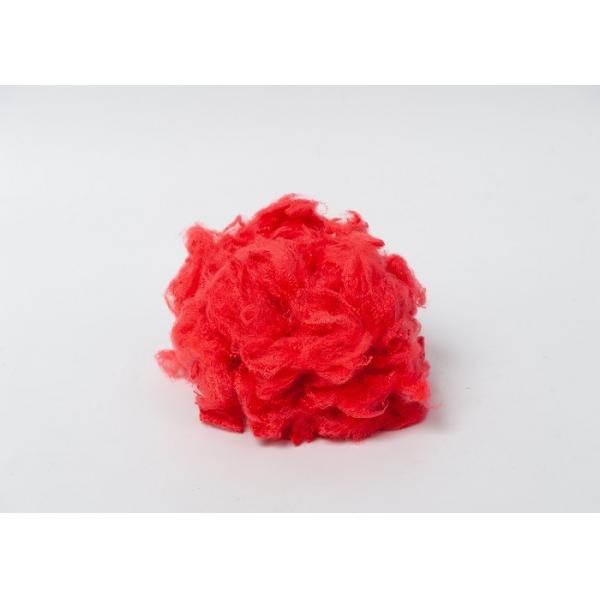 Quality 2.5Dtex 51mm Polyester Raw Material Red Virgin Polyester Staple Fiber ISO9001 for sale