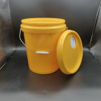 China 18L Industrial Lubricant Bucket With Nozzle Yellow Stackable 20lt Plastic Bucket factory