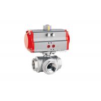 China Three Way 6.4MPa Pneumatic Actuator Valve , Stainless Steel Ball Valve Gas Liquid for sale