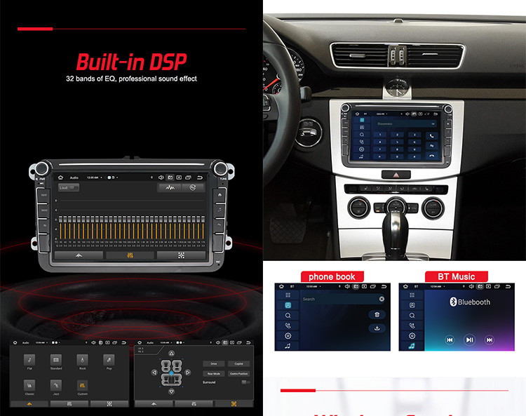 Multimedia OEM Car Radio 8 Inch With Physical Buttons GPS Navigation System