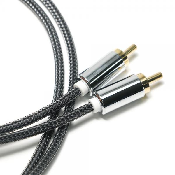 Quality RCA Splendid Black Nylon Knited Aluminum Alloy Shell OD6.0 For soundbar HiFi luxury Car audio 1.5M for sale