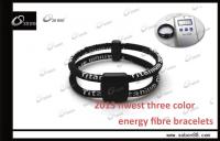 China ROHS Black Elastic Fibre Health Care 4 in 1 Power Balance Silicone Bracelet Made in china factory
