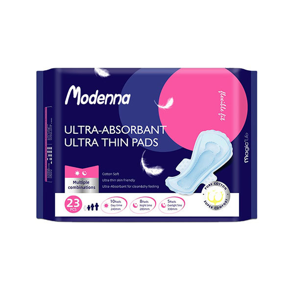 Quality Women Anion Chip Sanitary Pads Blue Printing Strip Cotton Organic Ultra Thin Pads for sale