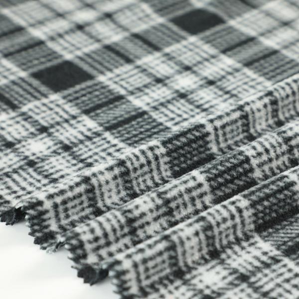 Quality 100% Polyester Cationic Micro Fleece Fabric Plaid Printed Polar For Sofa for sale