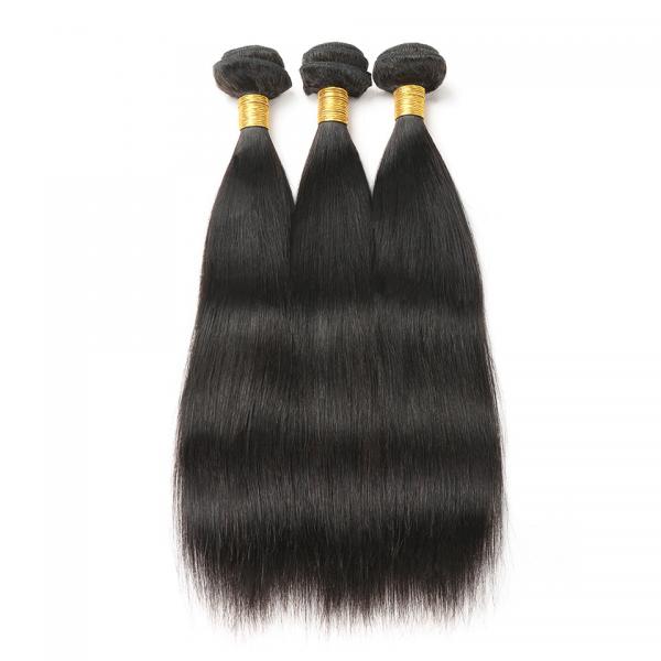 Quality Real Long Black Straight Virgin Hair Weave , 100 Human Hair Straight Weave for sale