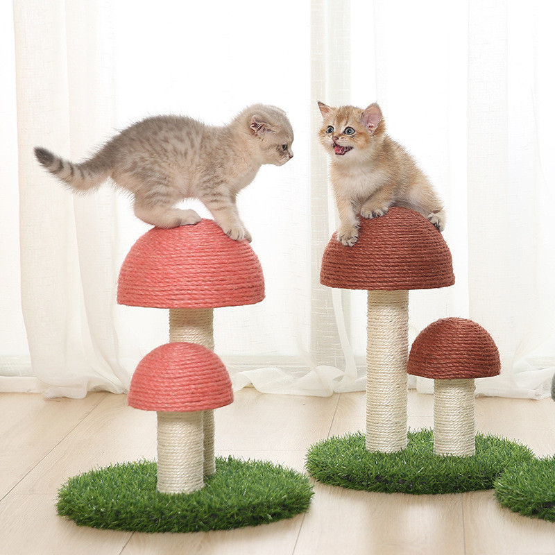 China Flax Mushrooms Sisal Cat Tree Tower Cat Scratch Post Board S 36*30cm factory