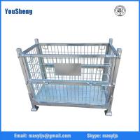 China Zinc plated welded heavy duty steel container box  Folding Steel Wire Container/Metal Wire Mesh Container factory