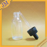 China 30ml clear Boston round glass bottle with childproof cap factory