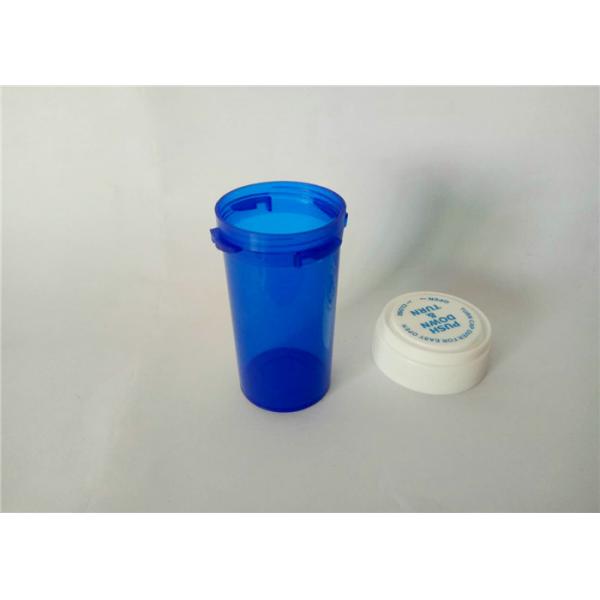 Quality Water Resistant Reversible Cap Vials , Blue 16DR Plastic Prescription Bottles for sale