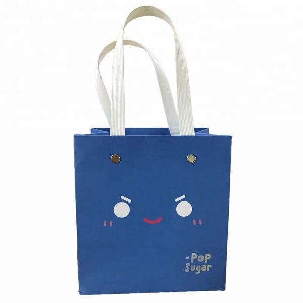 Quality Delicate Small Foldable Paper Bags , Cardboard Gift Bags Eco Friendly for sale