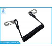 China Coiled Spring Tool Safety Clip Lanyard With Carabin factory