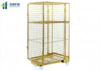 China 4 Caster Wire Cage Trolley Eco - Friendly For Logistics Transport Security factory