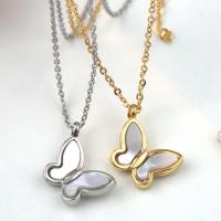 China Stainless Steel Jewelry Butterfly shape necklace,Stainless Steel  Shell necklace with gold silver color factory