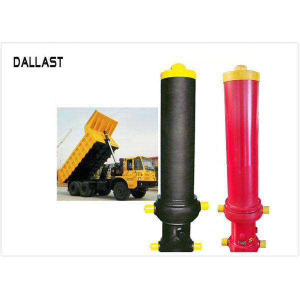 Quality Hyva Long Stroke Hydraulic Lifting Cylinder , Single Acting Dump Truck Telescopic Cylinder for sale